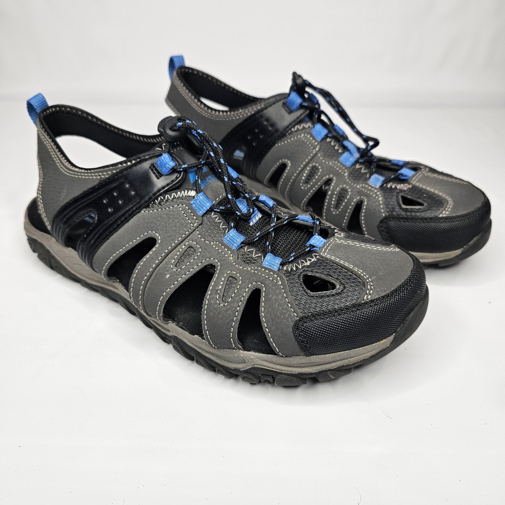 Ozark Trail Men 11 Gray Hiking Sandals Fisherman Memory Foam Trail Shoes